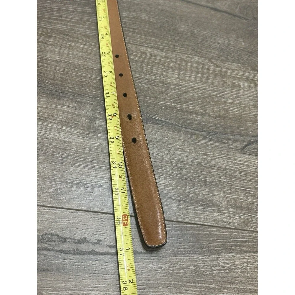 Liberty of London Burnished Cowhide Leather Belt Size 32 Black 1” Solid Brass